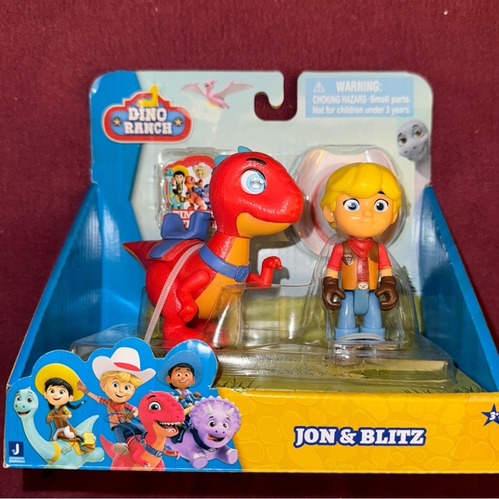 Dino Ranch TV Show Jon and Blitz Play Set Figures Disney Jr Brand New. NIB